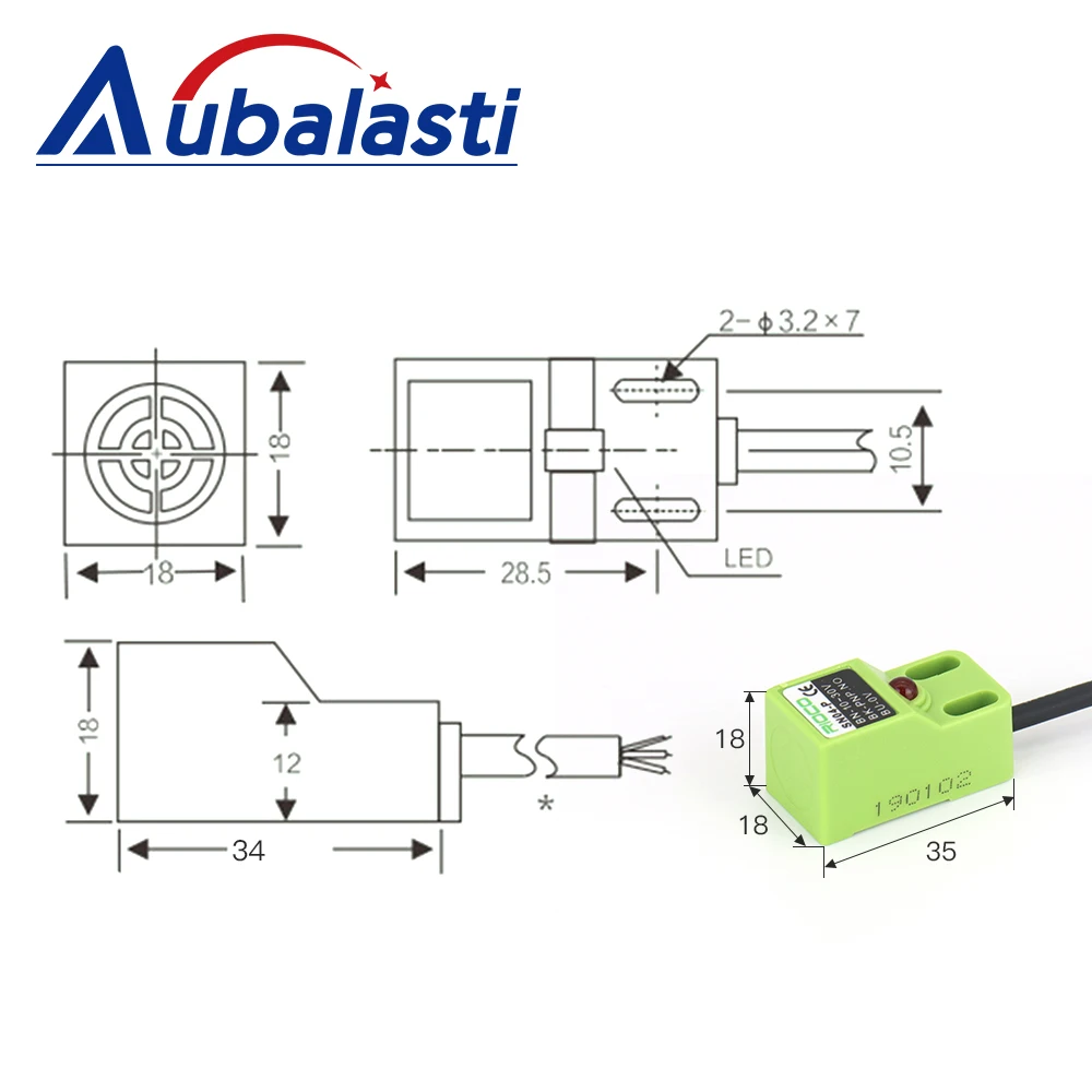 Aubalasti 금속 감지 센서 SN04-N/P 10-30VDC 금속 검사 용 유도 근접 스위치 NPN PNP NC NO 3 선