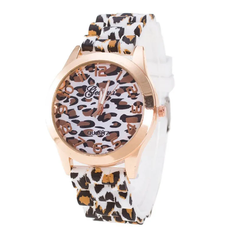 2022 Ladies Watches Women Casual Watches Fashion Leopard Watches Women Geneva Silicone Band Quartz Wristwatches Dropshipping