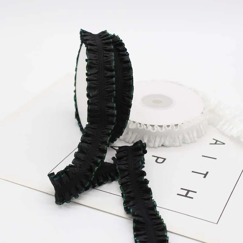 20mm Ruffle falbala stretch ribbon elastic flouncing band skirt  hair garment accessories