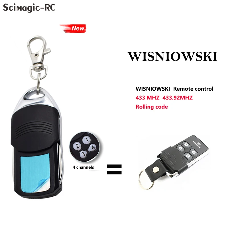 100% Compatible With Wisniowski Garage Door Remote Control 433MHz Access Switch Controller Handheld Transmitter Rolling Code