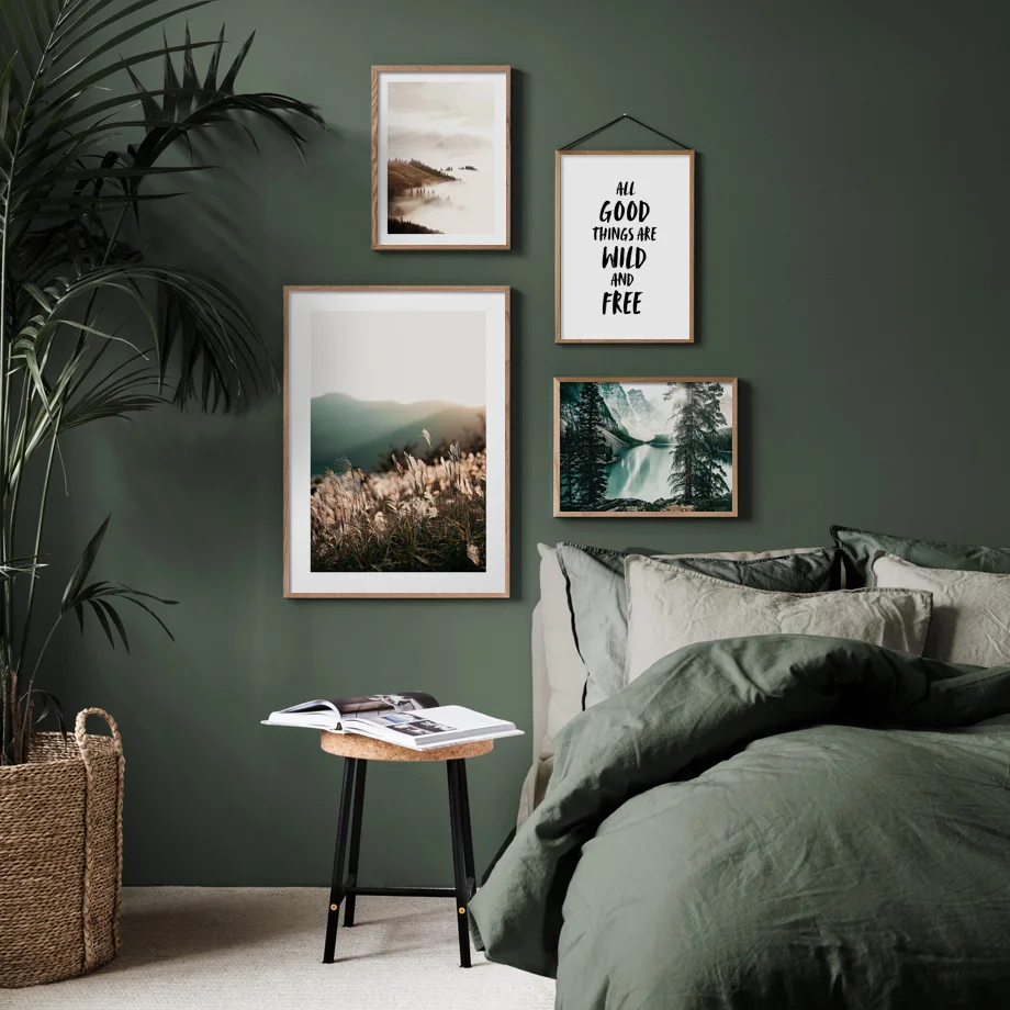 Nature Fog Mountain Forest Lake Plant Wall Art Canvas Painting Nordic Posters And Print Wall Pictures For Living Room Home Decor