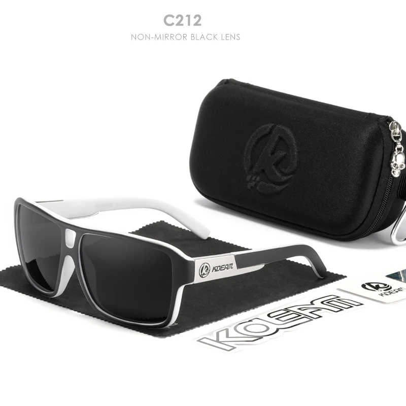 KDEAM Jam Lifestyle Herren-Sonnenbrille, polarisiert, quadratisch, übergroß, Blitzspiegel, Sonnenbrille, Hartbox im Lieferumfang enthalten – Detail 16
