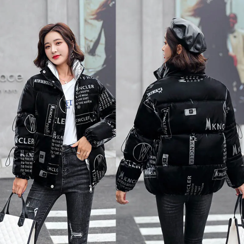 Down Cotton Jacket Coat Women Winter 2025New Shiny Thick Warm Short Parkas Down Padded Cotton Jackets Female Fashion Casual Coat