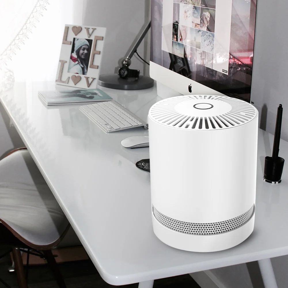 Purificadores compactos do ar do Desktop com luz da noite, filtros verdadeiros do HEPA, filtragem para a casa e o carro