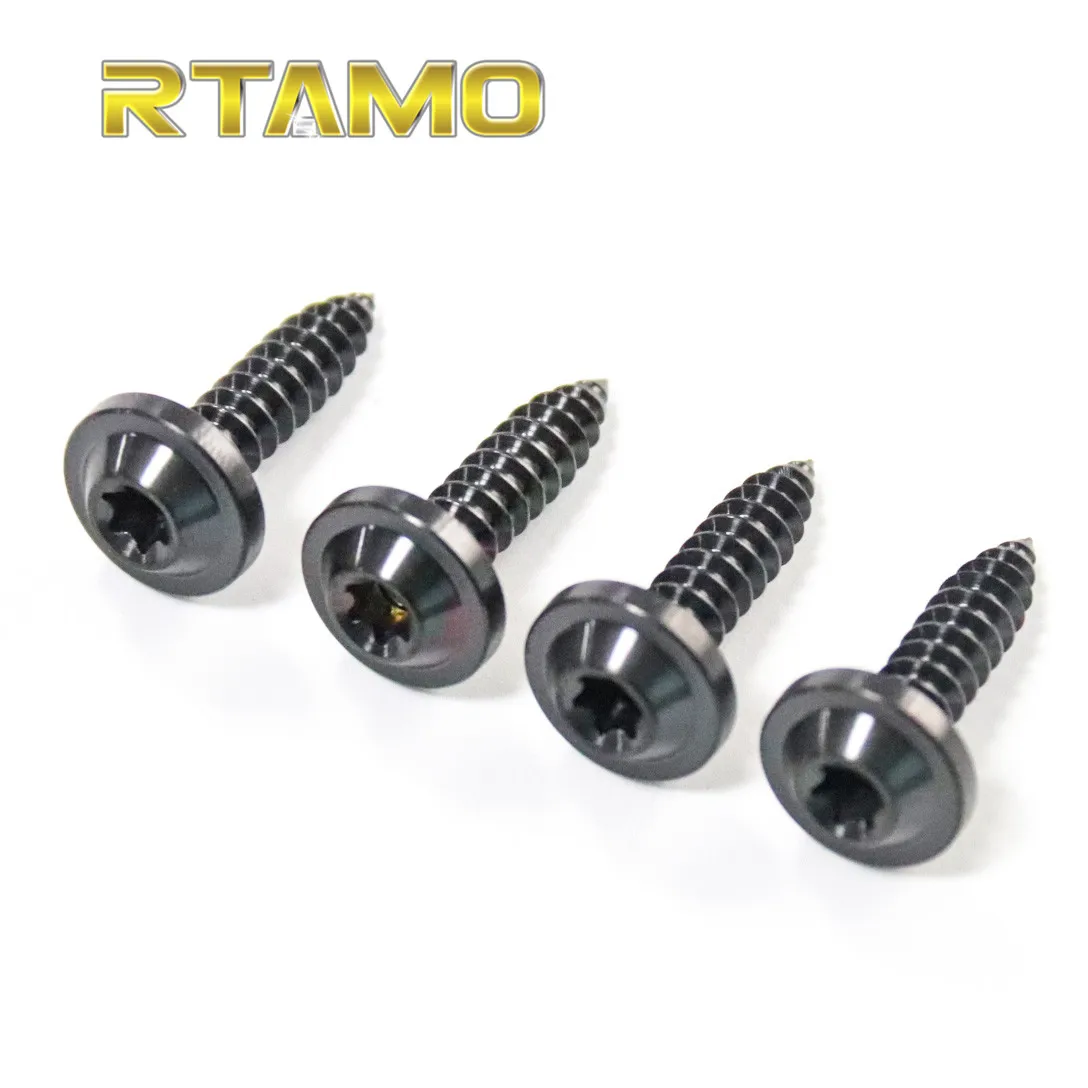 RTAMO| 4PCS Titanium Self-tapping Bolts Kit Fit with Free Wrench for Vespa Sprint 150/Vespa Primavera Modified Batter Shelf