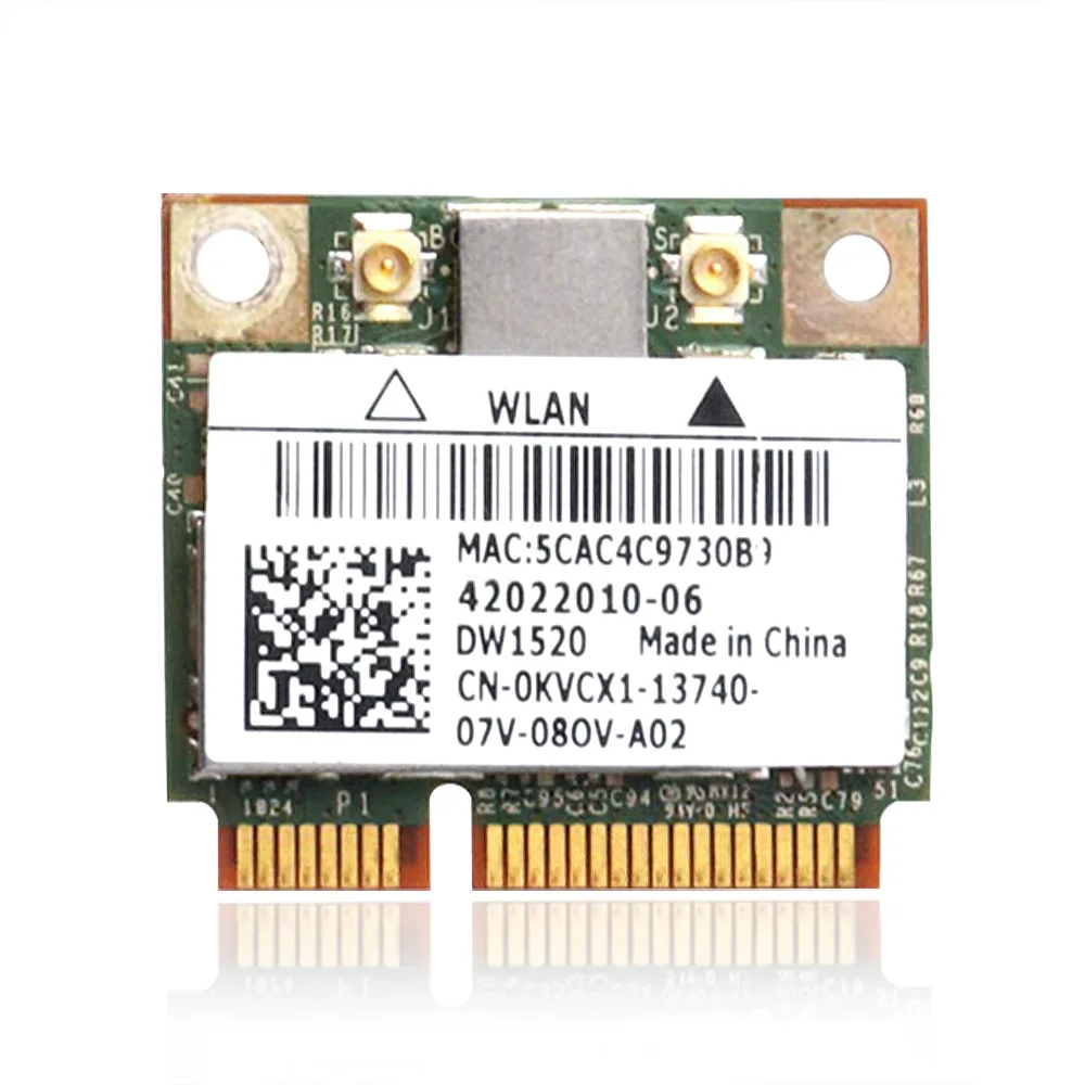 

DW1520 Dual band BCM943224HMS 300Mbps Wireless-N Wifi 802.11n Half Mini PCI-E Card For Dell WLAN Network 11z 1320 1370 1450 1569