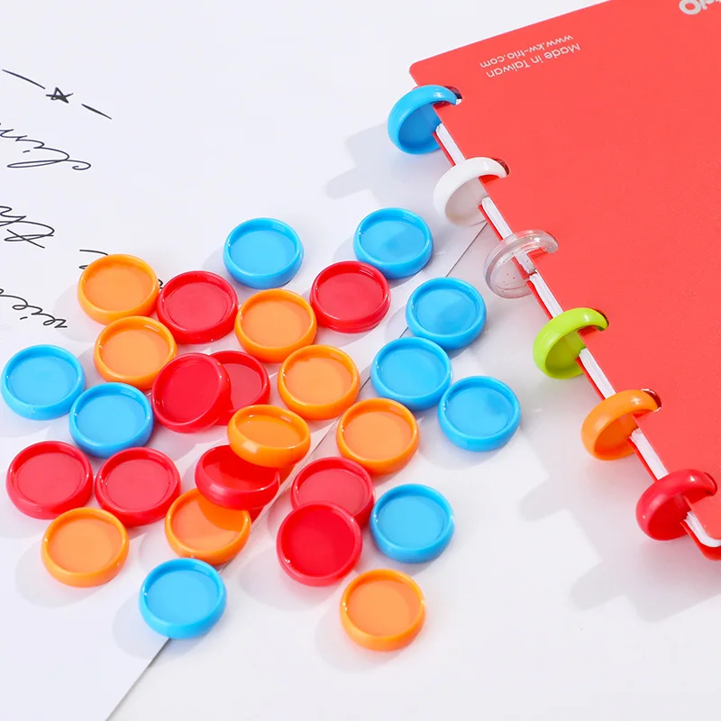 100pcs 19mm Discbound Planner Binder Ring Notebook Binding Disc Mushroom Discs Loose-leaf Mushroom Hole Button Discbound Planner