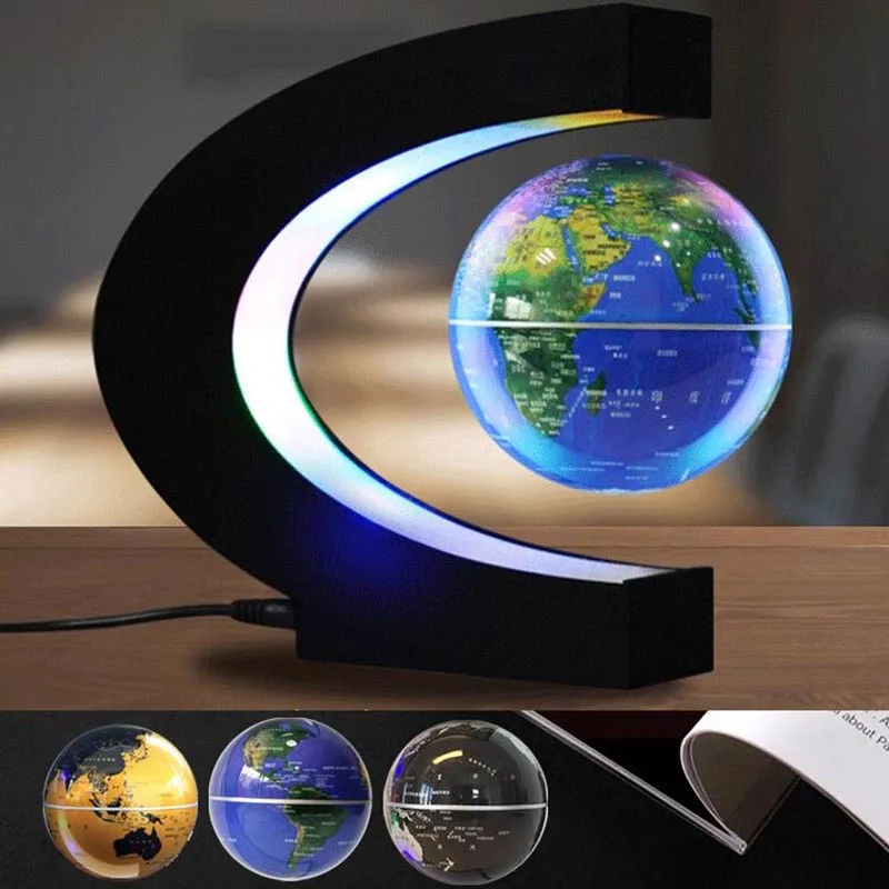 Globo de levitación magnética flotante LED mapa del mundo lámpara antigravedad bola de luz decoración del hogar accesorios de escritorio estatua esculturdecoracion hogar moderno decoracion salon casa Envío gratis