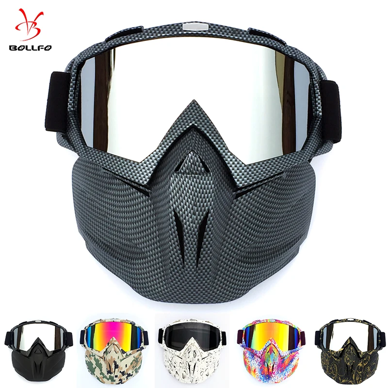 Ski Snowboard Glasses Snowmobile Skiing Goggles Windproof Skiing Glass Motocross Sunglasses with Mouth Filter Earware