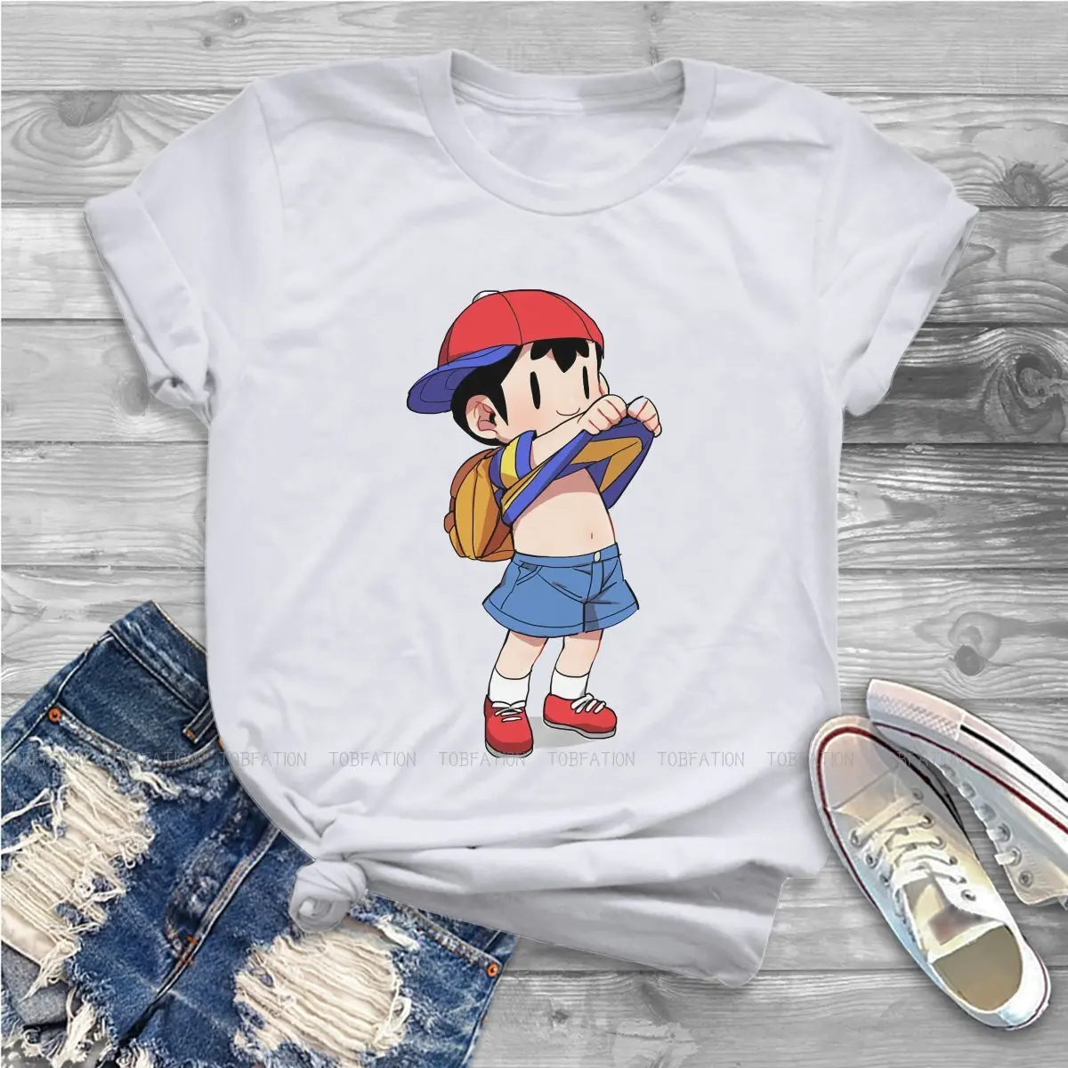 Ness - EarthBound Feminine Clothes Mother Earthbound Game T-shirt Harajuku Vintage Female Blusas