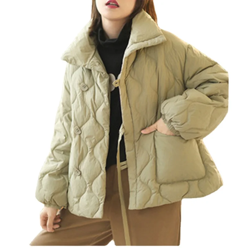 2021 Winter New Fashion Street Designer Brand Womens White Duck Down Jacket Pretty Girls Outerwear Coat With Belt