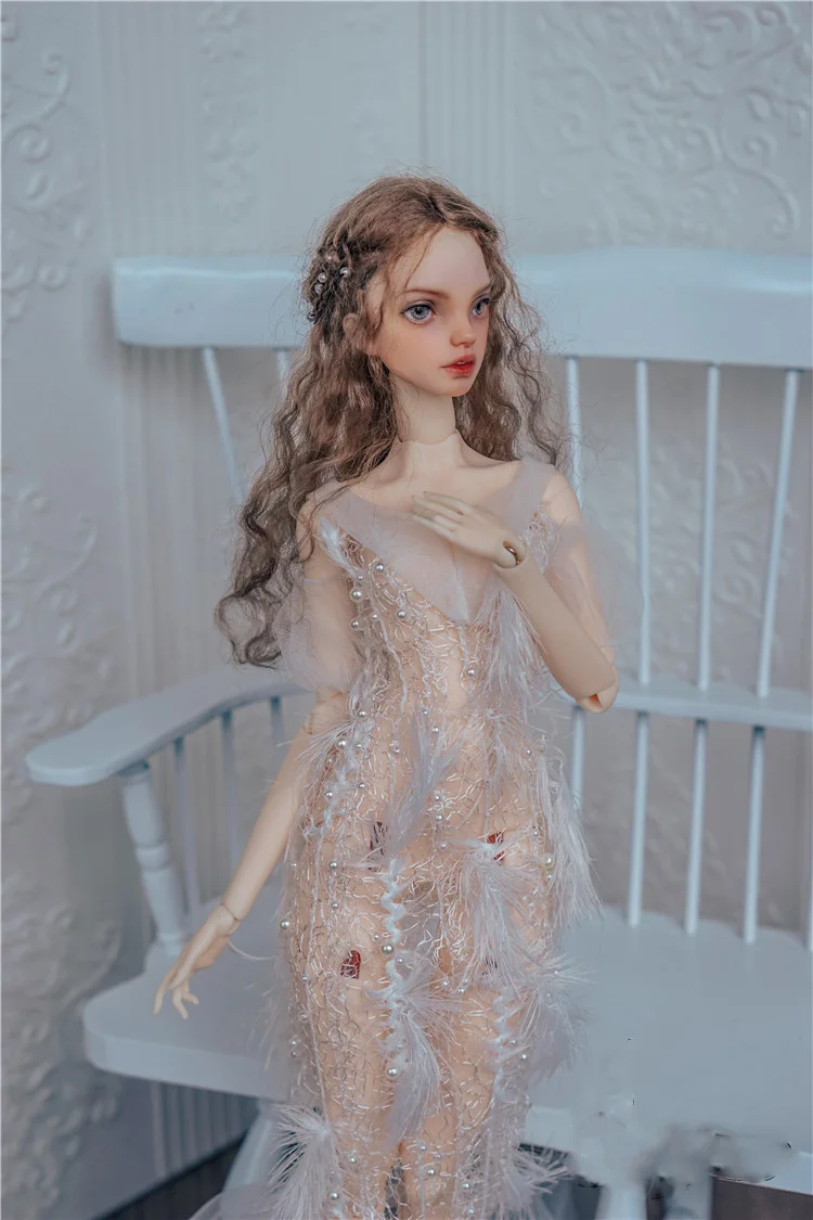 1/4 1/3 Scale BJD Clothes Translucent White Vintage Mermaid Fairy Dress For BJD/SD MSD SD13 Big Girl Doll Accessories C1043