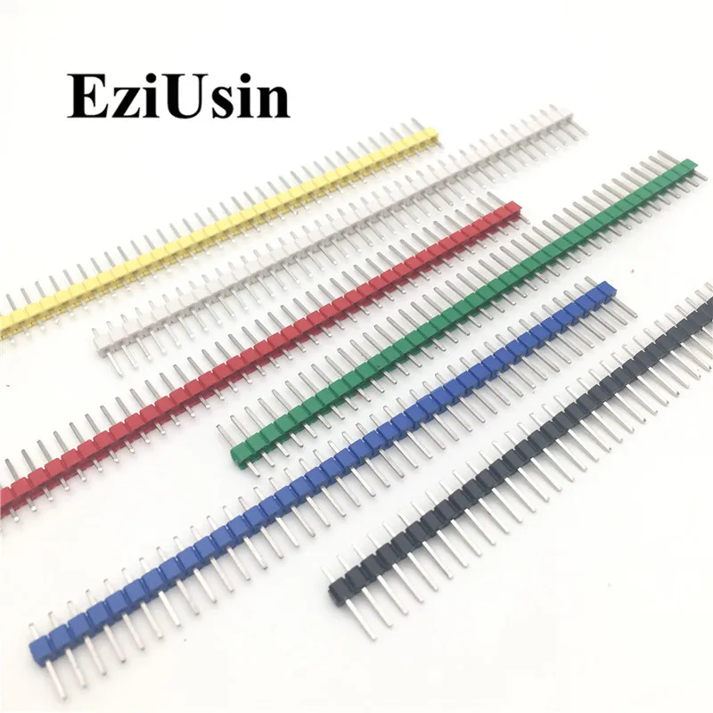 90pcs/lot 2.54 40 Pin 1x40 Single Row Male Breakable Pin Header Connector Strip & Jumper Blocks for Arduino Colorful 2.54mm