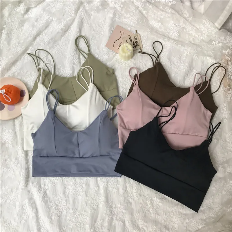 

Women Tank Crop Top Female Tube Top Seamless Underwear Streetwear Sleeveless Cotton Bra Tops Sexy Lingerie Padded Bandeau Top