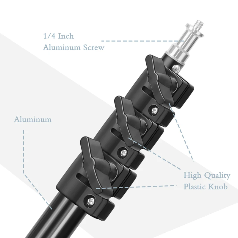 SH Studio fotografico regolabile 2M supporto per luce treppiede 1/4 testa a vite per fotocamera supporto per staffa per lampada fotografica scatola morbida anello di luce