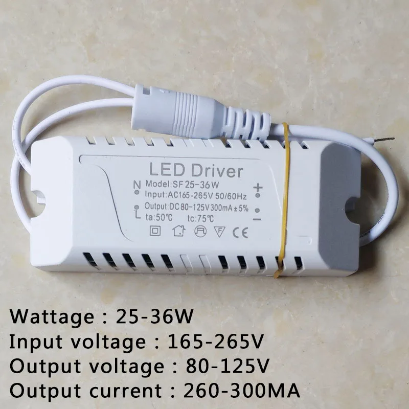 LED 3W-50W fuente de alimentación de adaptador de alimentación de panel de luz LED controlador de corriente constante DC hembra downlight