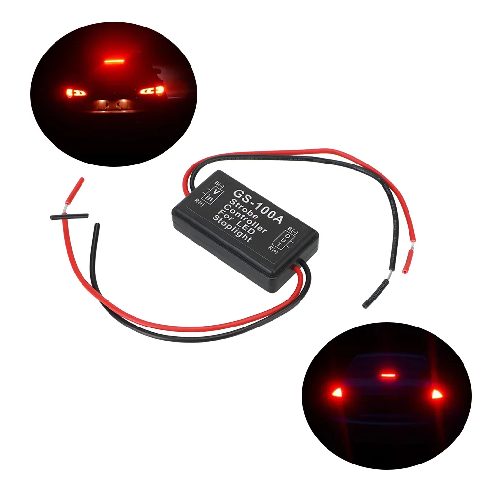 Car LED High Position 12V~24V New GS-100A Smart Brake Taillight Flashing Controller Brake Light Controller