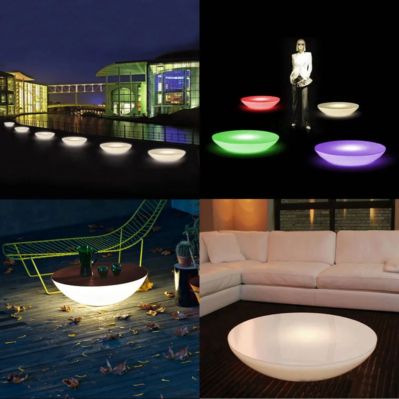 Skybesstech Diameter 31.50inch * Height 8.66In Waterproof LED Coffee Table Color Changing Bar Furniture SK-LF17 (D80*H22cm) 1pc