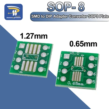 20/50/100 Uds SMD a DIP adaptador convertidor SOP8 SSOP8 TSSOP8 placa adaptadora módulo adaptadores placa 0,65mm 1,27mm