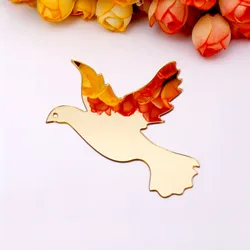 20pcs Small Pigeon Kids Room Decoration Mirror Wall Stickers DIY Wedding Party Acrylic Stickers Wall for Home Decor