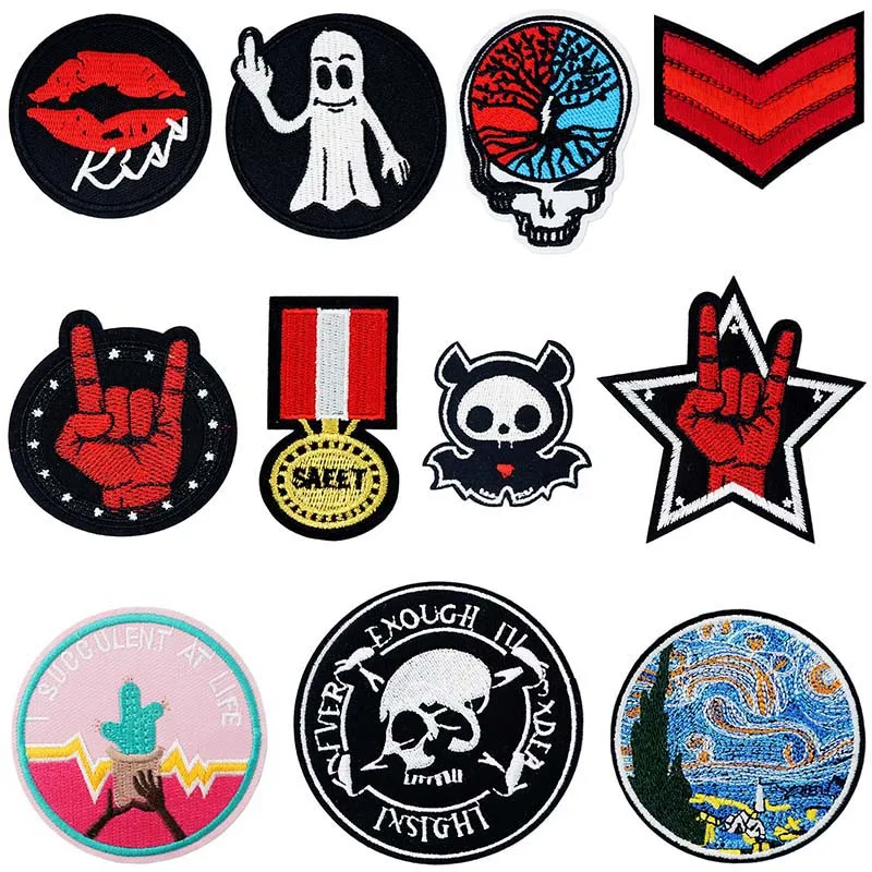 Brassard Armlet Drawing  Iron On Patches Sewing Embroidered Applique for Jacket Clothes Stickers Badge DIY Apparel Accessories