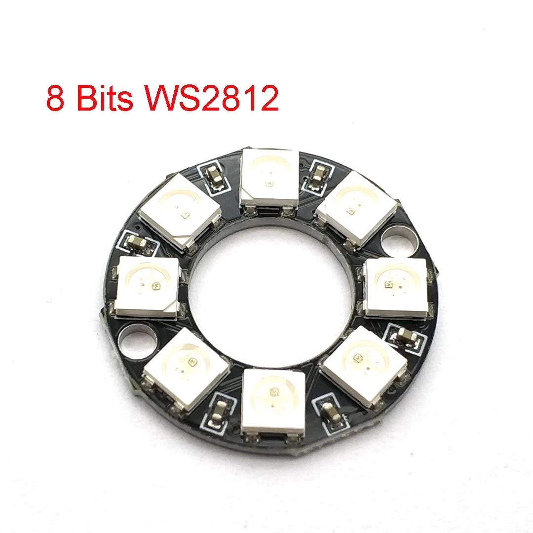 Светодиодная кольцевая лампа WS2812 5050 RGB, 8 бит, со встроенными драйверами, комплект для самостоятельной сборки Uno