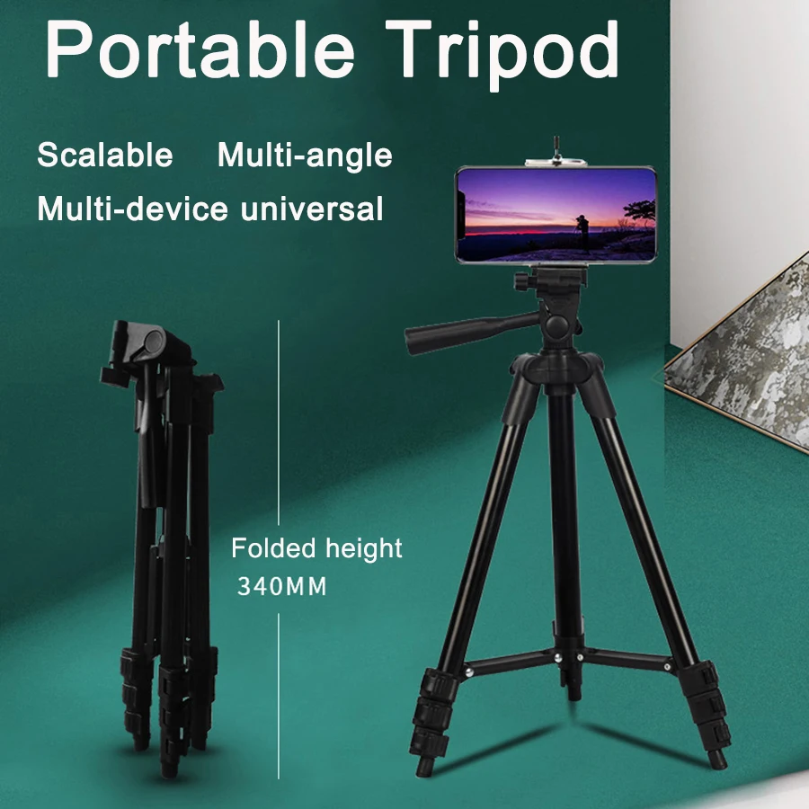 MAMEN 3120 Portable Aluminum Alloy Tripod Vlogging Kits With Video Fill Light For Xiaomi HUAWEI Phone Camera Universal Tripod