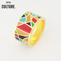 Dropshipping Fashion Stainless Steel Rings for Women Filled Colorful Enamel Jewelry  Trendy Party