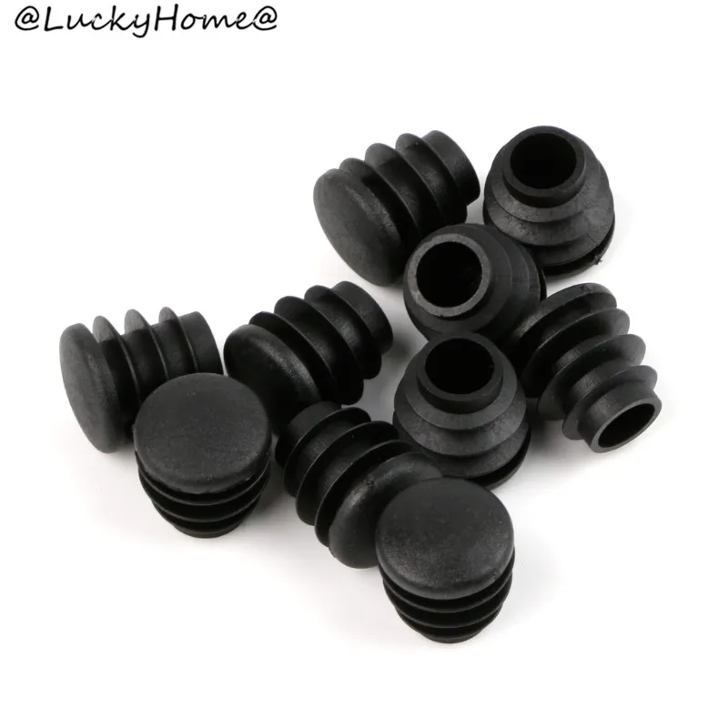 10Pcs Black Plastic Furniture Leg Plug Blanking End Cap Bung For Round Pipe Tube Hot-selling