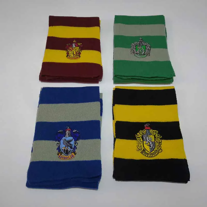 Adult Children\'s Scarf Gryffindor School Accessories Cosplay Halloween Party Supplies Scarf Winter Hat Slytherin Tie Gifts