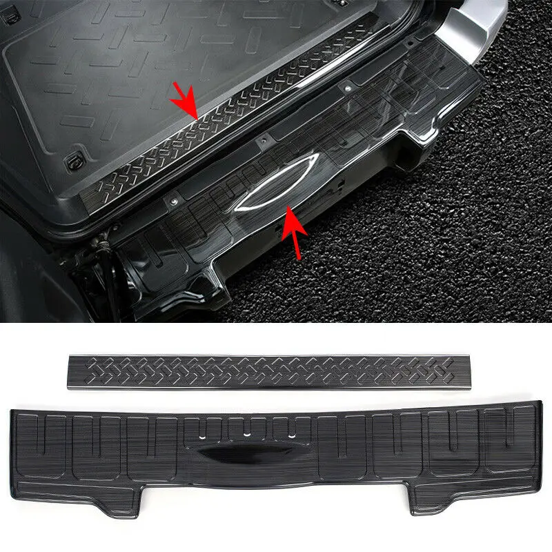 

Fits For FJ Cruiser 2006-2020 Car Black Stainless Rear Door Trunk Sill Plate Guard Cover Moulding Styling Accessories 2PCS