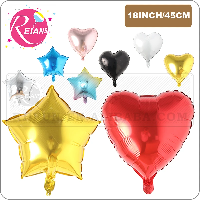 18 cal gwiazda kształt serca aluminium nadmuchiwane balony foliowe dekoracje na imprezę urodzinową balon z helem Globos dekoracje ślubne