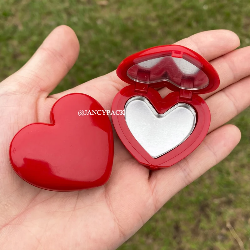 red pink Heart Shape Empty Eyeshadow Case Lipstick container Pigment Palette Refillable Makeup Dispenser lip gloss tube with pan