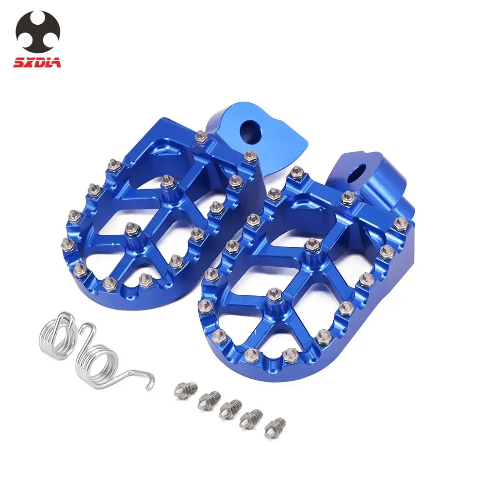 Motorcycle Blue CNC Foot Pegs Pedal For Yamaha YZ 65 YZ85 YZ125 YZ250FX 150X 250F 250X 426F 450F 450F 450FX WR400F WR426F WR450F