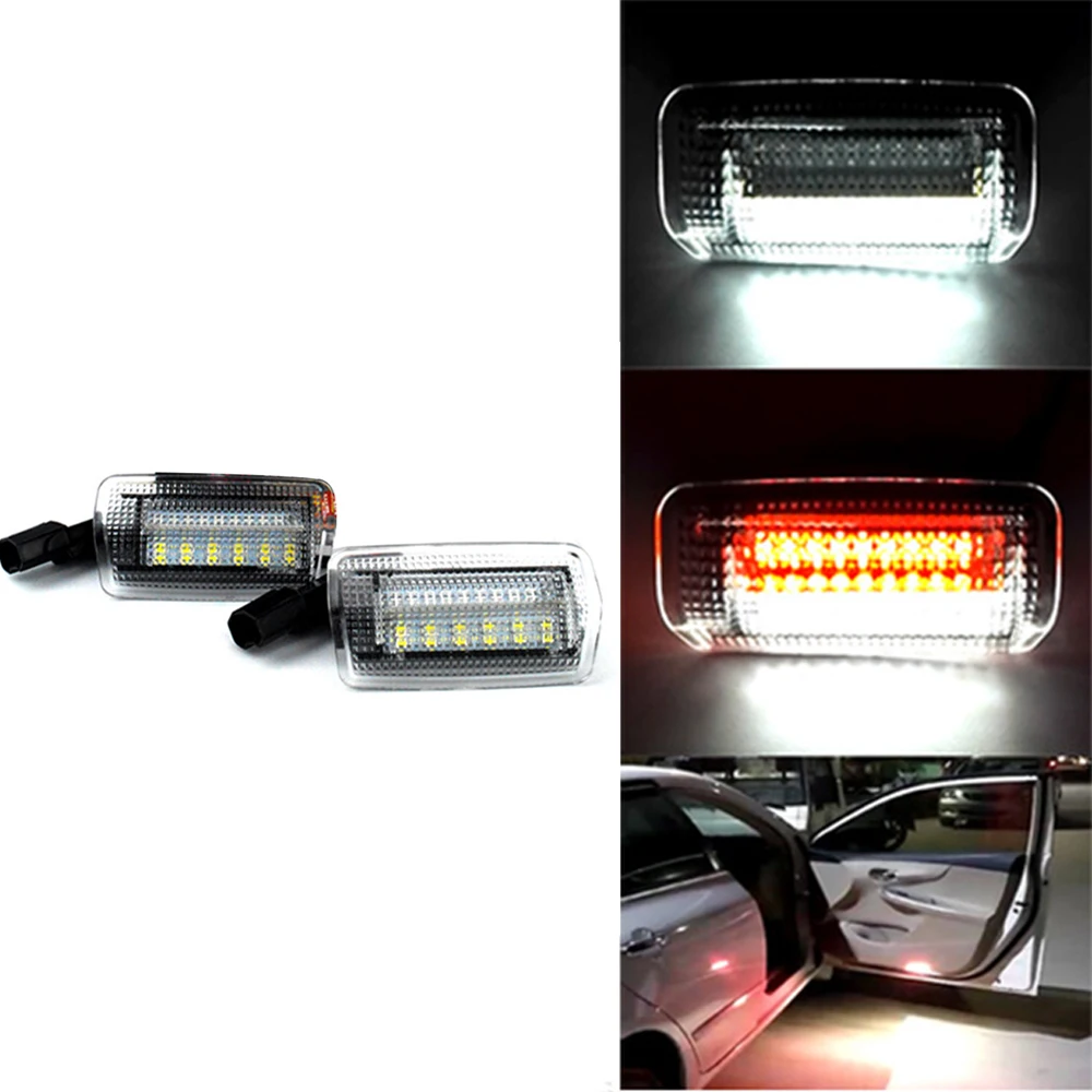 Bombillas Led para puerta de cortesía, color blanco/rojo, para Toyota Land Cruiser 200, serie 150, Prado MK4, J150, Lexus ES240, IS250, RX350