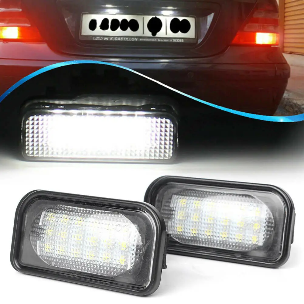 1 Pair Car Canbus LED License Number Plate Light Assembly Replacement For Mercedes Benz W203 4D Sedan 2001-2007 Auto Accessories