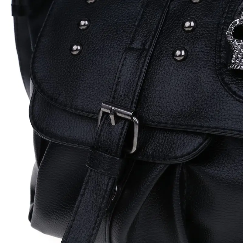 Beliebte Frauen Personalisieren Punk Schädel Schulter Tasche Handtasche Schwarz Q5WE