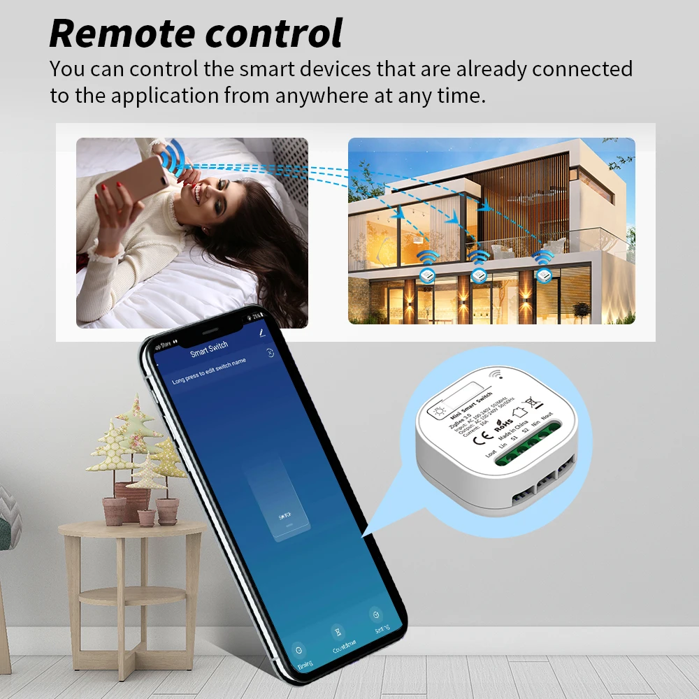 SIXWGH Tuya Zigbee Switch Smart Home Automation Breaker Smart Life App Remote Control Timer DIY Switch Support Google Home Alexa