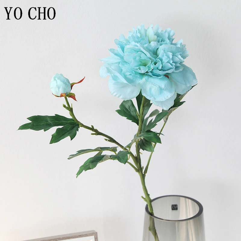 YO CHO Bouquet fai-da-te peonia di seta fiore artificiale 2 teste peonia finta grandi fiori festa a casa decorazioni per la tavola di nozze forniture per matrimoni