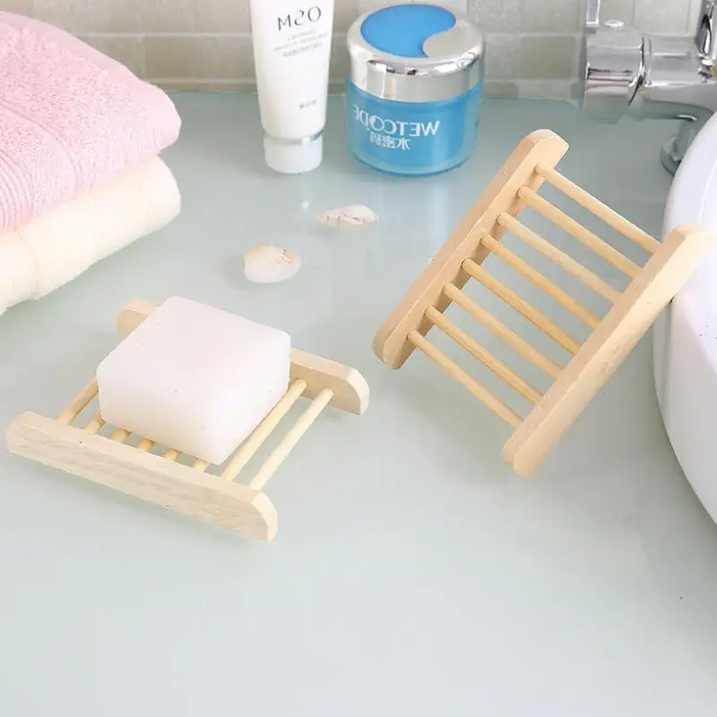 

Shower Bathroom Soap Dishes Natural Wooden Soap Tray Holder Bath Soap Rack Plate Container LX8179