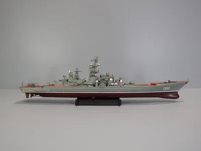 

Military model Russian Peter the Great nuclear powered cruiser, military fans collection, souvenirs; limited edition