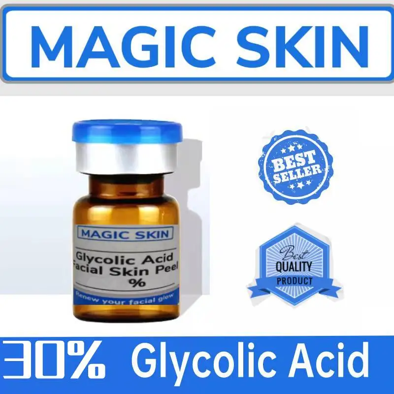 

Glycolic Acid 30% Aha Bha Skin Peel Acid Freckle Peeling Treatment Age Defying, Erase Wrinkles, Large Pore Chemical Peel 5ml