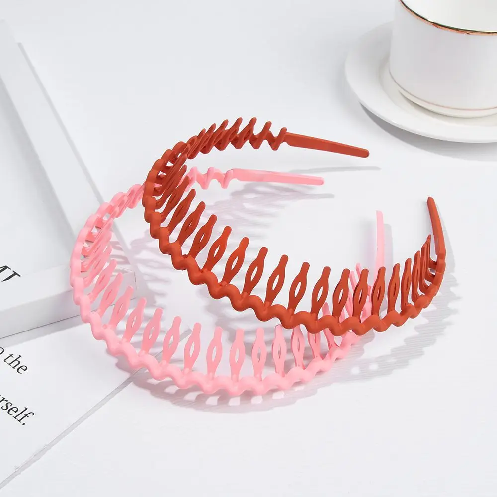 Solid Color Non-slip Hair Band Resin Wash Face Headband Frosted Headband Wave Toothed Hair Hoop Hair Comb Hair Bands