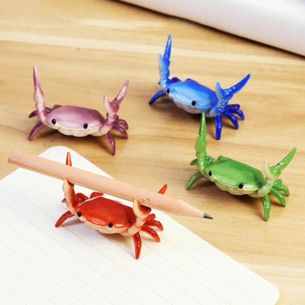 Crab Pen Holder Reusable Single Pen Holder Bright Color Decoration  Novelty Weightlifting Crab Pen Holder