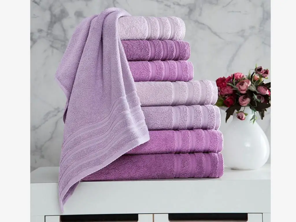 Rainbow Bathroom Towel Set 8 Piece Purple