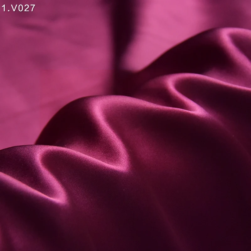 HYSK pure satin fabric silk red pink Malaga marrone fucsia solid bridal soft cucito fai da te vero charmeuse organico per abito da sposa