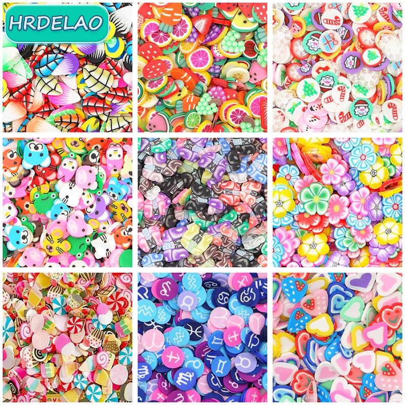 1000 sztuk kreskówki plastry owoców dodatek do Nail Art Slimes Charm Filler dla Diy Slimes akcesoria akcesoria dekoracyjne zabawki prezent