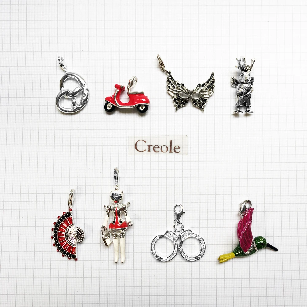 Nurse Strange Rabbit Motorcycle Mask Fan Handcuffs Cake Bird Necklace Pendant,2019 Jewelry 925 Sterling Silver Trendy Gift