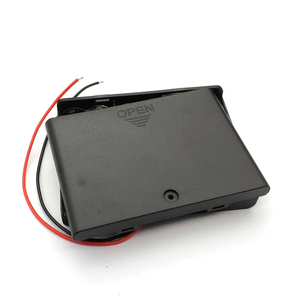 6 AA Batteries Holder Storage Case Plastic 1.5V Battery Case ON/OFF Switch with Cap Wire For 6 X 1.5V AA Battery