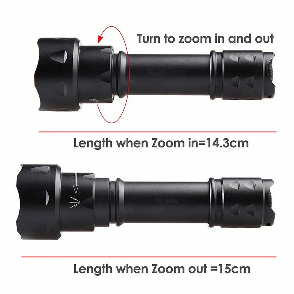 T20 10W IR Flashlight 850nm 940nm Night Vision Zoomable Torch LED Infrared Flashlight Tactical Hunting Flashlight